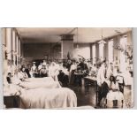 Postcard-Hospital-RP used 1906 full ward view with patients and activity, m/s hospital of St J and