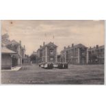 Postcard-Herts - Christ's Hospital view, two couples of nursing staff, used 1922