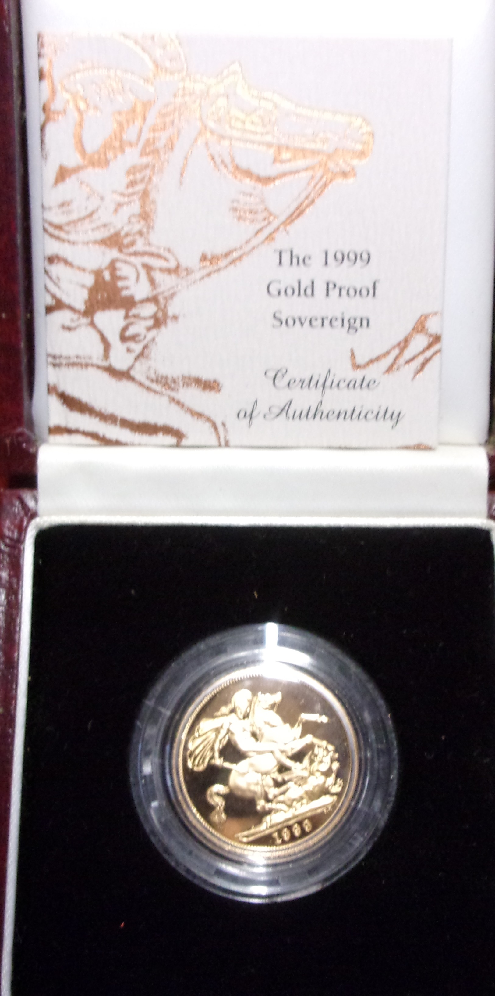 1999 - Gold Elizabeth II Sovereign, Proof. Spink: SC4. Boxed, Cert.