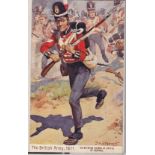 Postcard-Military - Range of (2), colour cards (8) Coldstream Guards, pipers, Harry Payne, Kinsall