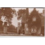 Postcard- Bury St Edmunds RP Entrance to Cemetery-two ladies in black with black hats, Pub