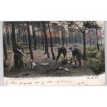 Postcard-Rural-Rabbit Shooting in the Spinney-early colour photo, used 1903