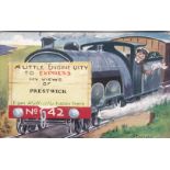 Postcard-Railway/Novelty-'A Little Engine Unity to Express my Views of Prestwick, series No.13