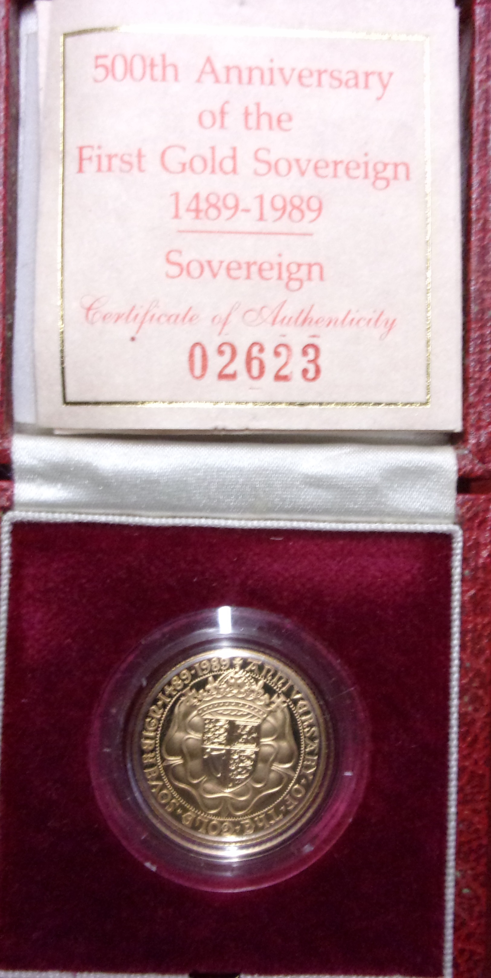 1989 - Gold Elizabeth II Sovereign, Proof. Spink: SC3, Boxed, Cert No. 02623 (A scarce issue