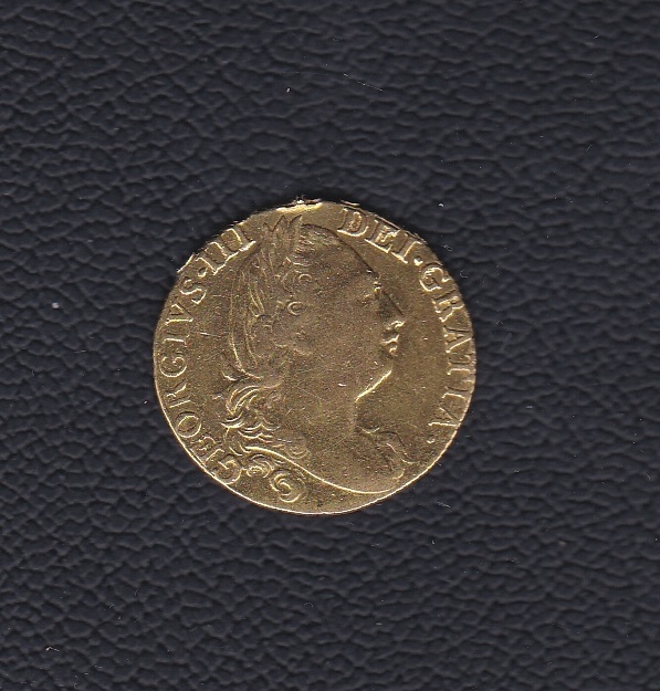 1777 - George III Gold Guinea, GVF, top mount mark