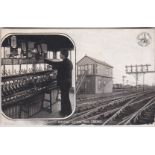 Postcard-Electric Signal Box-L & N W Railway Co card, used 1905, light edge wear