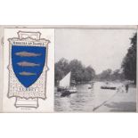 Postcard-Heraldic with views of Kingston on Thames, Weymouth, Colleges (3)