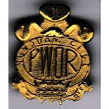 Princess of Wales' Own Regiment (PWOR) Canadian Cap Badge (Gilding-metal), two lugs.