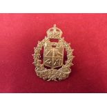 7th/11th Hussars Canadian WWII Cap Badge (Gilding-metal), two lugs.