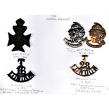 London Regiment Cap Badges and Shoulder Titles including The 16th County of London (Queen's