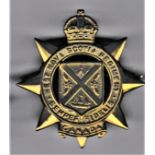 West Nova Scotia Regiment Cap Badge -(Bridgewater, NS) WWII Cap Badge (Gilding-metal), two lugs.