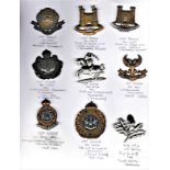 British Yeomanry Cap Badges (9) Lancashire Hussars Yeomanry, Duke of York's Own Loyal Suffolk (