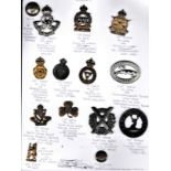 British Yeomanry Cap Badges (13) including: Queen's Own Oxfordshire (Yeomanry) Hussars, 3rd County