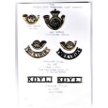 King's Own Yorkshire Light Infantry Badge Collection: Victorian Cap Badge, WWI Cap Badge (Bi-metal),