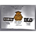 Duke of Lancaster's Own Yeomanry Dragoons WWI Cap Badge (Gilt), slider with two Shoulder Titles.