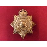 British WWII Royal Marines helmet plate badge. KC (Brass, lugs)