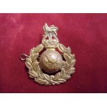 British WWII Royal Marines Cap Badge (Gilding metal, lugs)