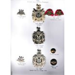 King's Own Scottish Borderers Cap Badges (3) QVC, KC And QC variants (White-metal), lugs. K&K: 626/