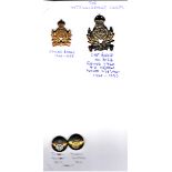 Intelligence Corps WWII Cap Badge (Gilding-metal), slider and Collar Badge with two buttons. K&K: