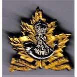 The Royal Hamilton Light Infantry (Wentworth Regiment), two lugs KC Cap Badge (Bi-metal)