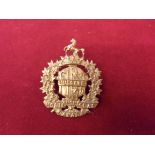 Canadian First Hussars WWI Cap Badge (Gilding-metal), two lugs, makers marked 'J.R. Gaunt'