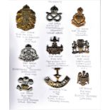 British Yeomanry Cap Badges (8) Including: 2nd King Edward's Horse, Staffordshire Yeomanry, Sussex
