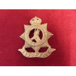 South Africa Service Corps WWI Cap Badge (Gilding-metal), lugs are missing and replaced with a