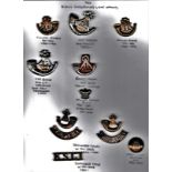 King's Shropshire Light Infantry Cap Badge and Shoulder Title Collection - five cap badges (Bi-