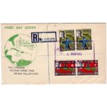 Jamaica 1952 Scout Jamboree set an illustrated Caribbean Jamboree, First Day Covers + h/s.