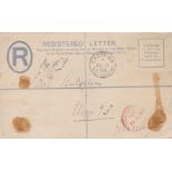 Saint Lucia 1903 used Victoria 2d blue registered letter envelope used Castries St. Lucia to Ulm