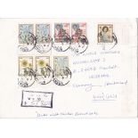 Iraq 1999-Envelope (large) Registered Al-Mansur to Germany, Flora and We Say Yes Sadam