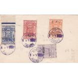 Saudi Arabia - Hejaz - used on envelope, S.G.34, 35, 36 and 37, scarce, Amman cds.