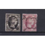 Spain 1851-definitives SG9 used 6c SG12 used 5r, cat value £300+