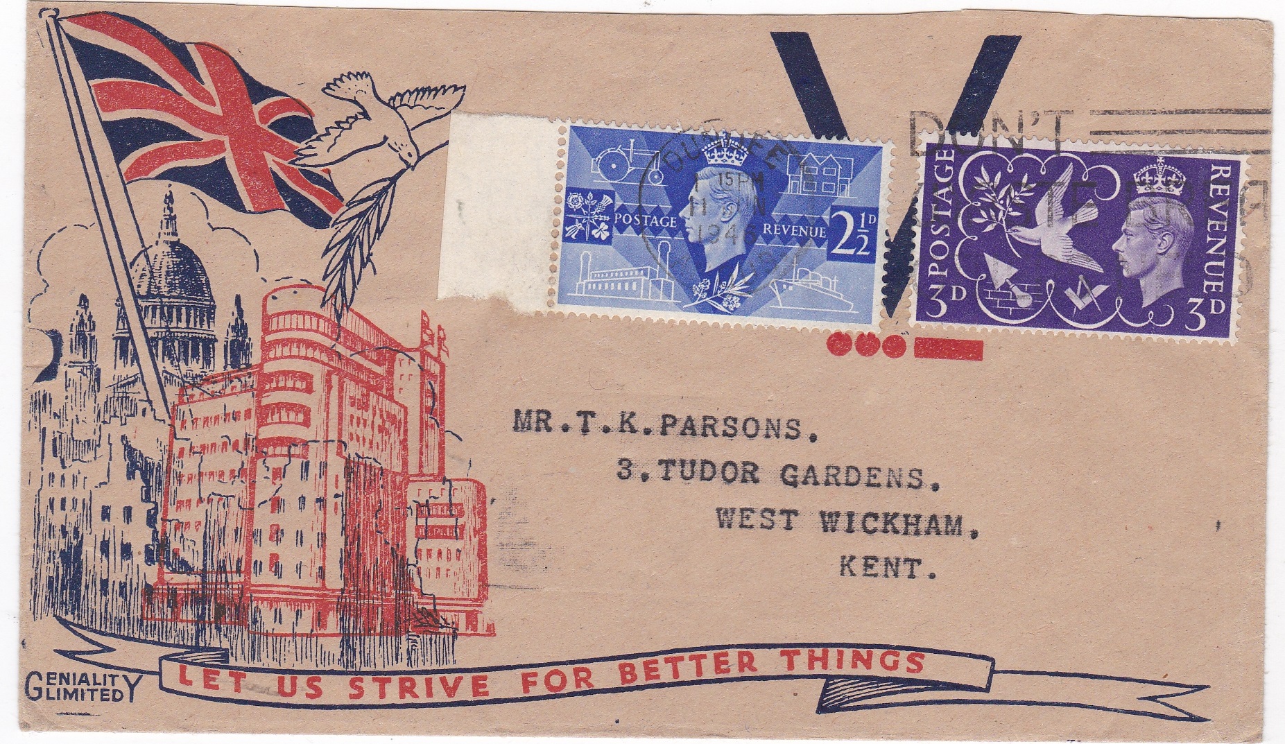 Great Britain (11 June) 1946 - Victory set on illustrated first day covers, Don's Castle Bread'