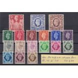 Great Britain 1937-47 - KGVI set to 1/- u/m mint, 11d fine used, 5/-,10/-, £1 u/m mint