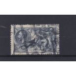 Great Britain- 1934 10/- indigo-re-engraved Seahorse SG452, used