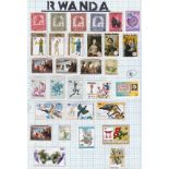 Rwanda-Various album pages in a binder, useful thematic's - (24) pages