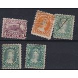 Canada 1860-63 New Brunswick -definitive's SG8, 10, 14, 15 used cat value £115