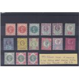 Great Britain 1887 - Jubilee Issue, 15 values to 1/- (3) m/mint, clean with fresh good colours (15)