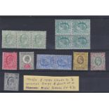 Great Britain 1902/11 - King Edward VII mint, (8) items to 7d, including strips & block pair of (