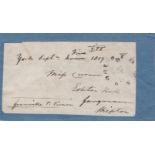 York - Skipton (Willocks B) 1819 - EL free front on card - reverse another free front 1815 London-