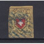 Switzerland 1850 - definitive's SG10 used 10R cat value £150