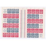 Germany 1937-Definitives sheet comprising 6xSG495ba, u/m booklet sheets in 3 se-tenant blocks,