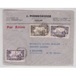 French Colonies Senegal 1938 Airmail env, commercial Dakar to Germany. A good cover