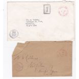 Great Britain - Royalty Mail 1923 Envelope-to Wolverton with KGV H/S (corner torn), another with EUR