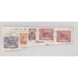 Norway 1952 5Kr, 20Kr, 50Kr and 100Kr (2) tax stamps used on piece