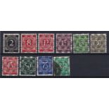 Germany 1948-British and American Zones optd definitive's SGA87-A88,A90,A92-A93,A99,A100-A102 m/m