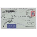 Southern Rhodesia - 1932 (28 Jan) First Official Air Mail Cover, Salisbury to Scotland. Hand