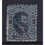 Canada 1859 - 17cent indigo, Jacques Carter fine used, SG44, cat value £100