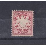 German States Bavaria 1876-Definitive SG81 m/m 10pf Michel 39 cat value £240